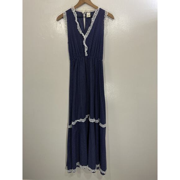 Vtg Cottage Prairie Romantic Victorian Edwardian Inspired Dress M Farm Country - Picture 3 of 15